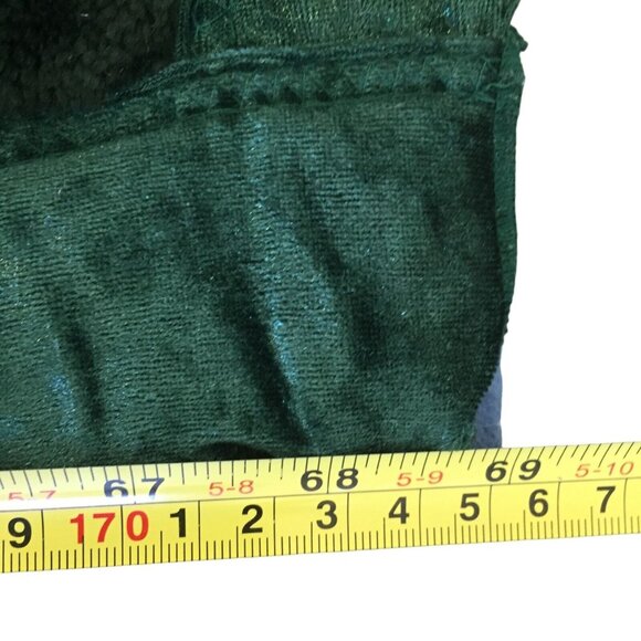 VTG Twin Blanket Emerald Green Velvet Satin Trim Double Sided Thickness Luxury - Picture 5 of 7